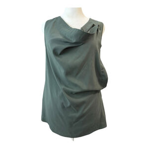 Simply Vera Vera Wang Sage Green Draped Top - Petite Small